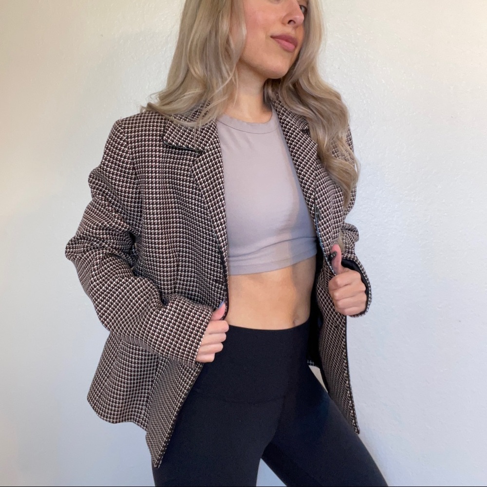 Houndstooth suit studio blazer 8 petite